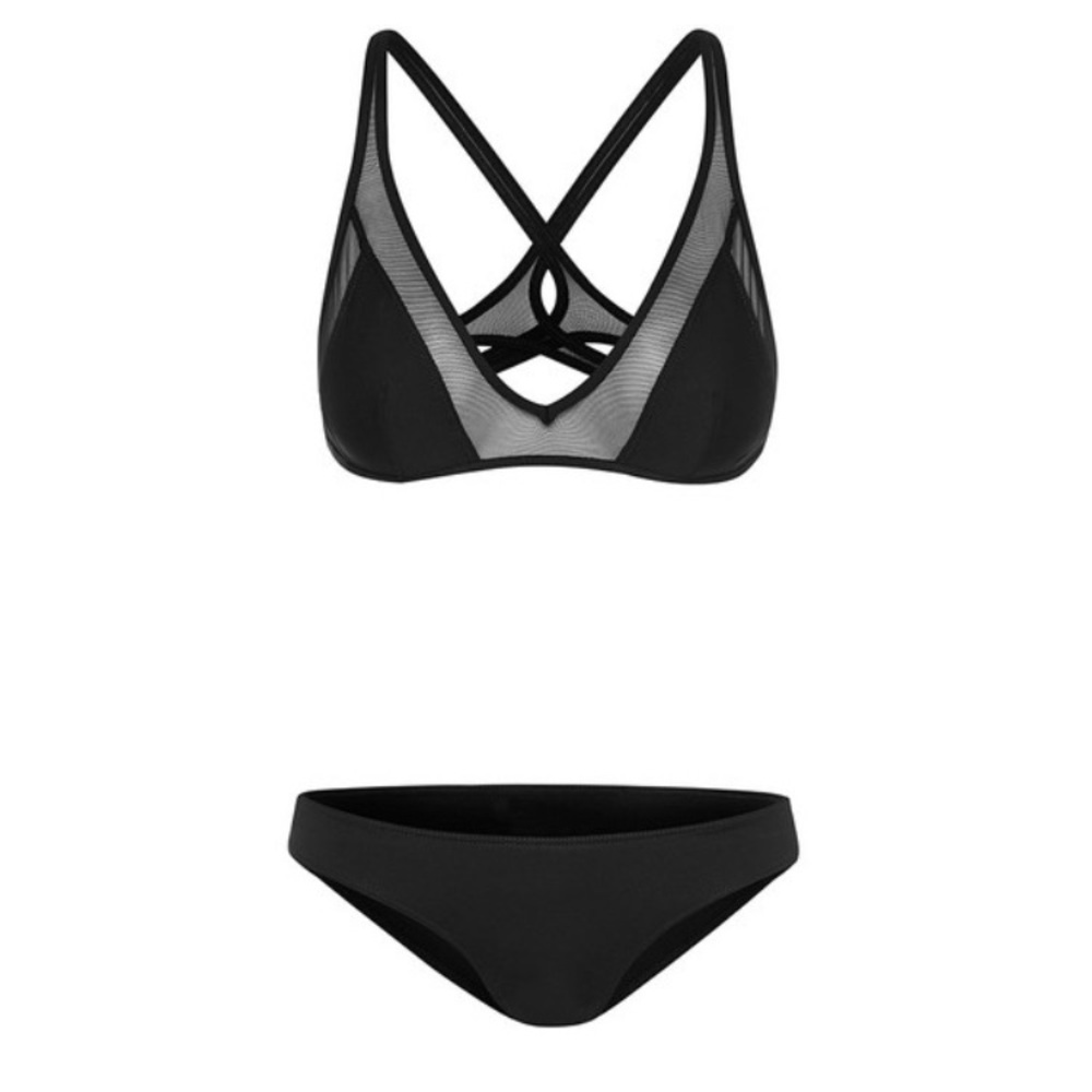 Ephemera Noir Twist Back Bikini Size 38